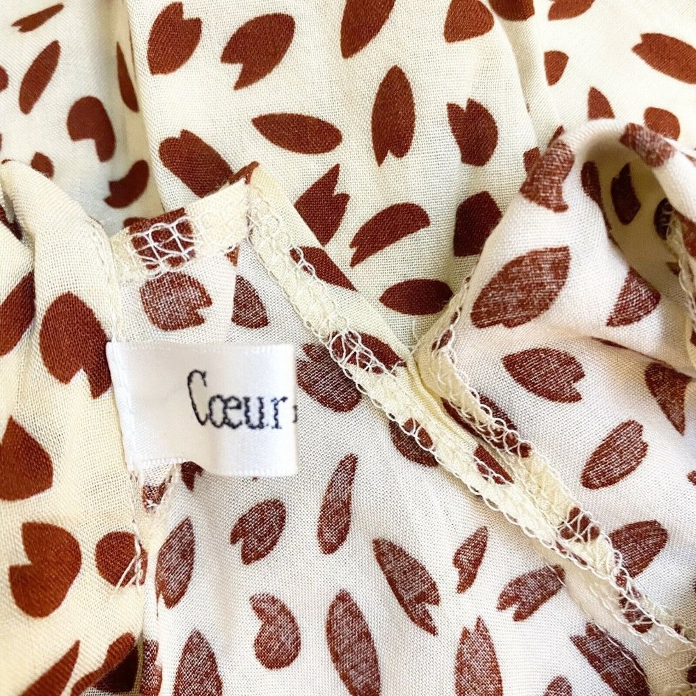 Coeur De Vague Women Ivory Casual Tie Neck Halter High Neck Printed Dress L - Picture 5 of 10
